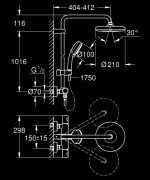 Grohe Tempesta Cosmopolitan System 210 Termosztátos Zuhanyrendszer (27922001) - Image 2