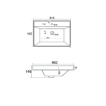 Royo Cairo kerámiamosdó, bútorra tehető, 80x46 cm (131645) - Image 3