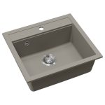 Evido Quadro 6 mosogatótálca 562 x 510mm ,1 medencés - Platina (442063) - Image 2