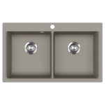 Evido Quadro 9 mosogatótálca 860x510 mm, 2 medencés  - Platina (442064)