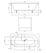 Cersanit Crea Szabadon Álló Kád Jobbos, Sarokba helyezhető 160x80 (S931-035) - Image 3