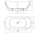 Cersanit Inverto Spa Ovális Szabadon Álló Kád 180X80 (S301-372) - Image 2