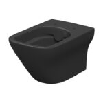 Cersanit Larga Szögletes Perem Nélküli Fali WC tetővel - Matt Antracit  (S701-611) - Image 2