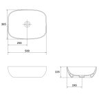 Cersanit Larga Rectangular 50×38 pultra ültethető mosdó – matt fehér - Image 4