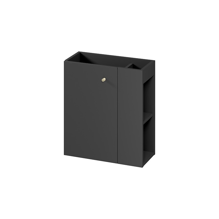 s164-056_larga_50x22_cabinet_for_washbasin_anthracite_with_s599-0144_larga_furniture_knob_gold,qnuMpq2lq3GXrsaOZ6Q Cersanit Larga 50 x 22 cm mosdótartó szekrény- antracit (S164-056-DSM) - Image 1