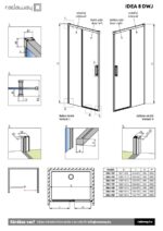 Radaway Idea 8 DWJ 120 cm szálcsiszolt arany zuhanyajtó BALOS (10330620-99-01L + 10350553-01-01) - Image 9