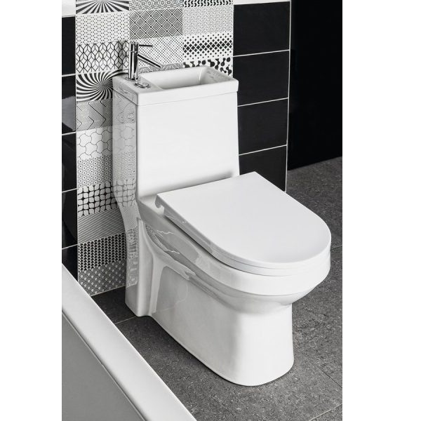 admin-ajax AQUALINE HYGIE monoblokkos WC, alsó/hátsó kifolyású, WC-ülőke nélkül, mosdóval, csaptelep nélkül, 36,5x72cm (PB104W) - Image 1