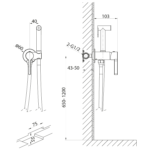 Sapho ICONIC falbasüllyesztett csaptelep bidézuhannyal, matt arany (AF040GB) - Image 5