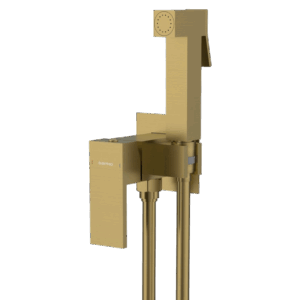 Sapho CUBEMIX falba süllyesztett csaptelep bidézuhannyal, matt arany kivitelben (CM040GB)