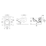 Villeroy & Boch Skyla Fali WC Kombipack, Tetővel, TwistFlush (4682CL01) - Image 2