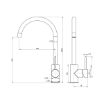 Sapho TRONA mosogató-csaptelep, matt fekete (JK649B) - Image 2