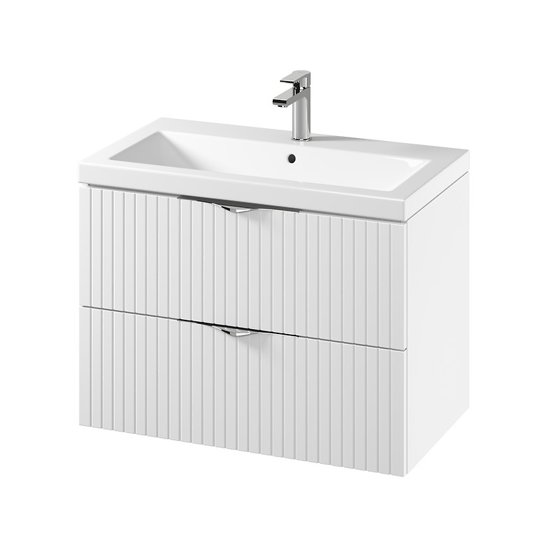 s801-547_set_c143_tirso_80_white_matt_with_chrome_handle,qnuMpq2lq3GXrsaOZ6Q Cersanit Tirso 80x45 cm alsószekrény, Como mosdóval - matt fehér (S801-547) | Lapraszerelt - Image 1