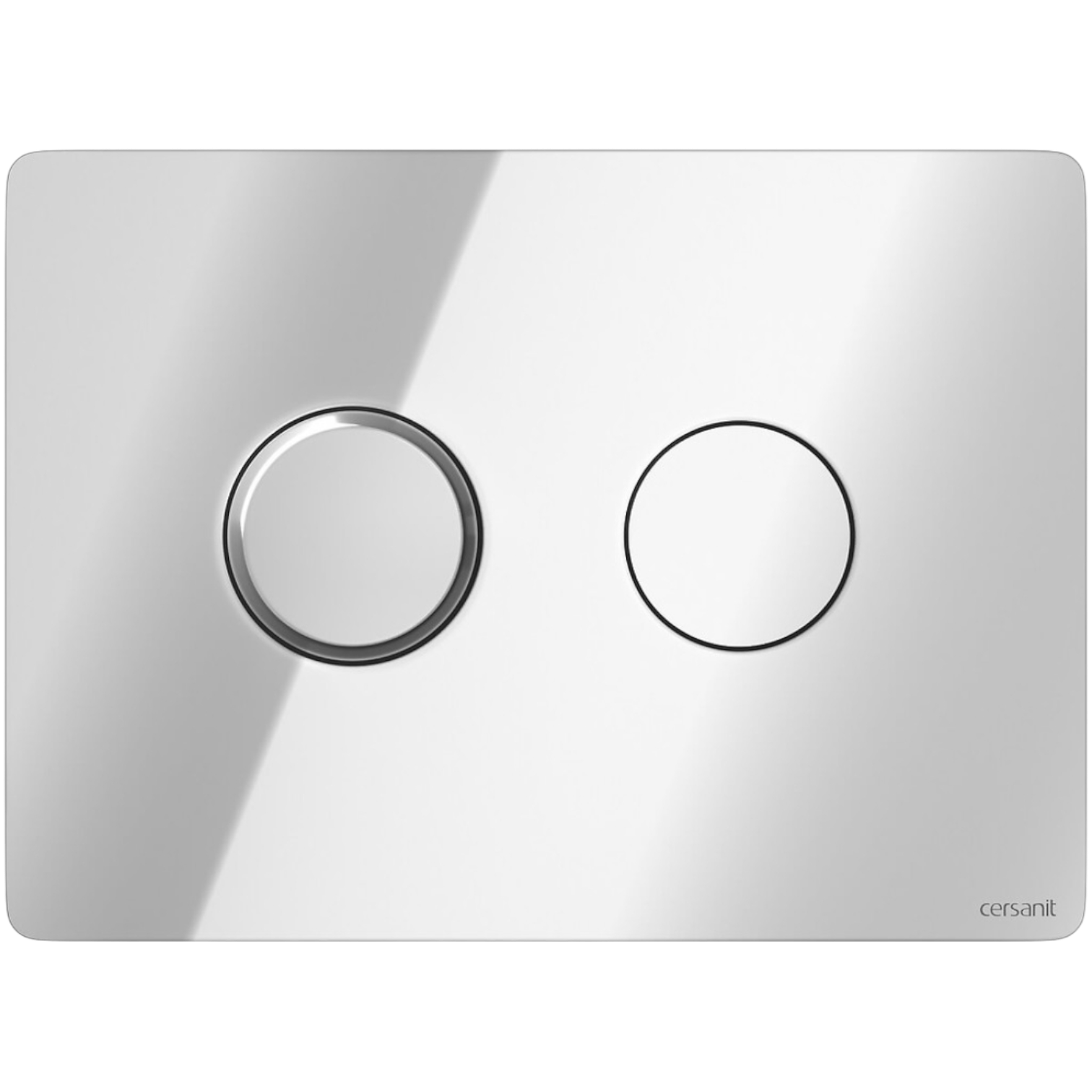 s97-056-button-pneumatic-accento-circle-chrome-gloss,qnuMpq2lq3GXrsaOZ6Q Cersanit ACCENTO pneumatikus fényes fehér üveg nyomólap – kör alakú nyomógombbal (S97-055) - Image 1