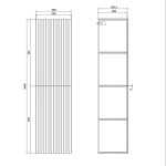 Cersanit TIRSO fali kiegészítő szekrény 160×40×30,2 cm – fiord (S1017-009) - Image 5