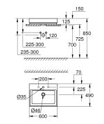 Grohe Cube Ceramic Mosdókagyló, Pultra vagy falra tehető 60X49 CM (3947700H) - Image 2