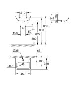 Grohe BauEdge Ceramic Kézmosó 45X35 cm (39806000) - Image 5
