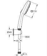 Grohe Tempesta Cube 110 zuhanyszett  - 3 féle vízsugárral - matt fekete (275882433) - Image 4