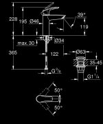 Grohe Eurosmart Mosdócsaptelep M-es Méret, Click-Clack leeresztővel (23923003) - Image 3