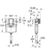 Grohe GD 2-es Falonbelüli Öblítőtartály álló WC-hez (38661000) - Image 4