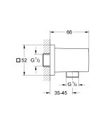 Grohe Euphoria Cube Fali csatlakozó könyök, 1/2″ - Króm (27704000) - Image 3