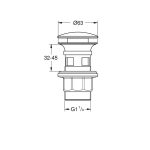 Grohe Klikk-Klakk Leeresztő Matt Fekete (1024642430) - Image 3