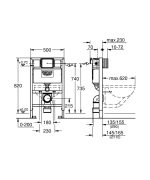 Grohe Rapid SL WC-tartály szerelőkeret (falsík mögötti), 0,82 méteres beépítési magasság (38618000) - Image 2