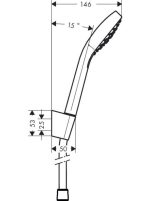 Hansgrohe Croma Select S zuhanyszett, 1jet, 125 cm-es zuhanytömlővel, króm/fehér (26420400) - Image 2