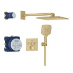 Grohtherm SmartControl Rejtett zuhanyrendszer Rainshower SmartActive 310 Cube fejzuhannyal - Brushed Cool Sunrise (34864GN0)