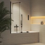 Ravak ROVS2 100 kádparaván átlátszó üveggel 100x150 cm - Matt Fekete (X786A0300Z1)