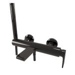 Bugnatese Simple kádcsaptelep zuhanyszettel, króm fekete (6602CNL) - KIFUTÓ SZÍN