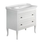 RETRO mosdótartó szekrény, 2 fiókkal, 83,5x80x43cm, antik fehér (1631)