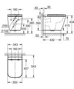 Grohe BauEdge Ceramic szögletes fali WC, tetővel (106740SH00) - Image 5