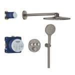 Grohe Grohtherm Smartcontrol falsík alatti termosztástos zuhanyrendszer - Rainshower SmartActive 310 fejzuhannyal  - Brushed Hard Graphite (34863AL0)