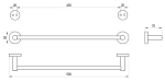 RAVAK Kona KN 310 törölközőtartó 45cm, grafit - Image 2