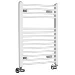 AQUALINE ORBIT fürdőszobai radiátor – íves (H-forma), 500 × 640 mm, 360 W, fehér (ILO65T)