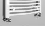 AQUALINE ORBIT fürdőszobai radiátor – íves (H-forma), 500 × 640 mm, 360 W, fehér (ILO65T) - Image 2