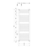 AQUALINE DIRECT fürdőszobai radiátor – egyenes (H-forma), 450 × 1320 mm, 594 W, matt fekete (ILR34B) - Image 5