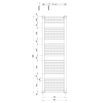 AQUALINE DIRECT fürdőszobai radiátor – egyenes (H-forma), 450 × 1680 mm, 757 W, matt fekete (ILR64B) - Image 5