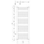 AQUALINE DIRECT fürdőszobai radiátor – egyenes (H-forma), 600 × 1680 mm, 1013 W, matt fekete (ILR66B) - Image 5
