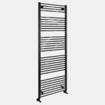 AQUALINE DIRECT fürdőszobai radiátor – egyenes (H-forma), 600 × 1680 mm, 1013 W, matt fekete (ILR66B)