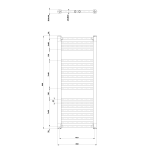 AQUALINE DIRECT fürdőszobai radiátor – egyenes (H-forma), 450 × 960 mm, 447 W, fekete (ILR94B) - Image 2