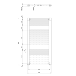 AQUALINE DIRECT fürdőszobai radiátor – egyenes (H-forma), 600 × 960 mm, 597 W, matt fekete (ILR96B) - Image 4