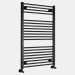 AQUALINE DIRECT fürdőszobai radiátor – egyenes (H-forma), 600 × 960 mm, 597 W, matt fekete (ILR96B)