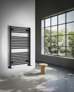 AQUALINE DIRECT fürdőszobai radiátor – egyenes (H-forma), 600 × 960 mm, 597 W, matt fekete (ILR96B) - Image 3