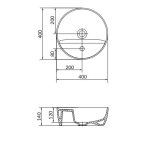 Cersanit Moduo 40cm Kör Alakú Mosdó, csaplyukkal (K116-153) - Image 4