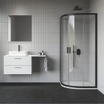 RAVAK Blix II NBLCP4 90x90 cm íves zuhanykabin - Fekete