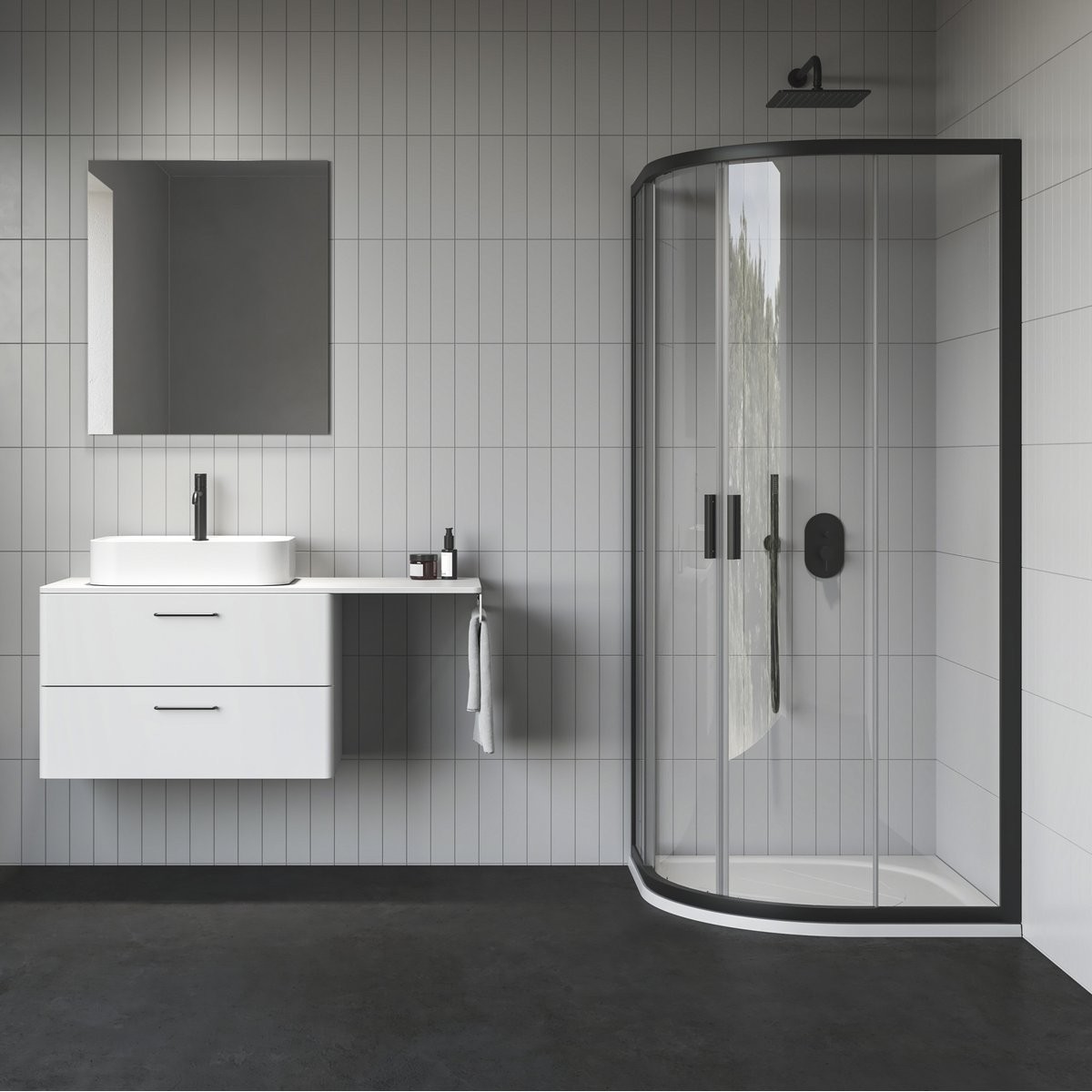 ravak_blix_ii_nblcp4_3bm70300z1_01 RAVAK Blix II NBLCP4 90x90 cm íves zuhanykabin - Fekete - Image 1