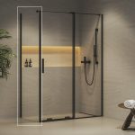 Ravak Roll ROPS cm fix oldalfal zuhanykabinhoz - Fekete