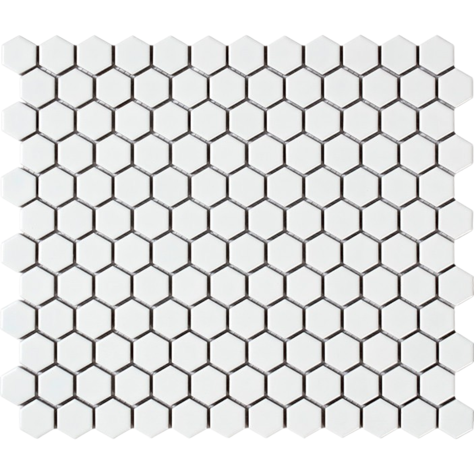 Hexagon-White-Matt Intermatex Hexagon White matt mozaik 26 x30 cm - Image 1