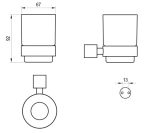 RAVAK Fold FD 210 pohártartó üvegpohárral, szálcsiszolt rozsdamentes acél - Image 2